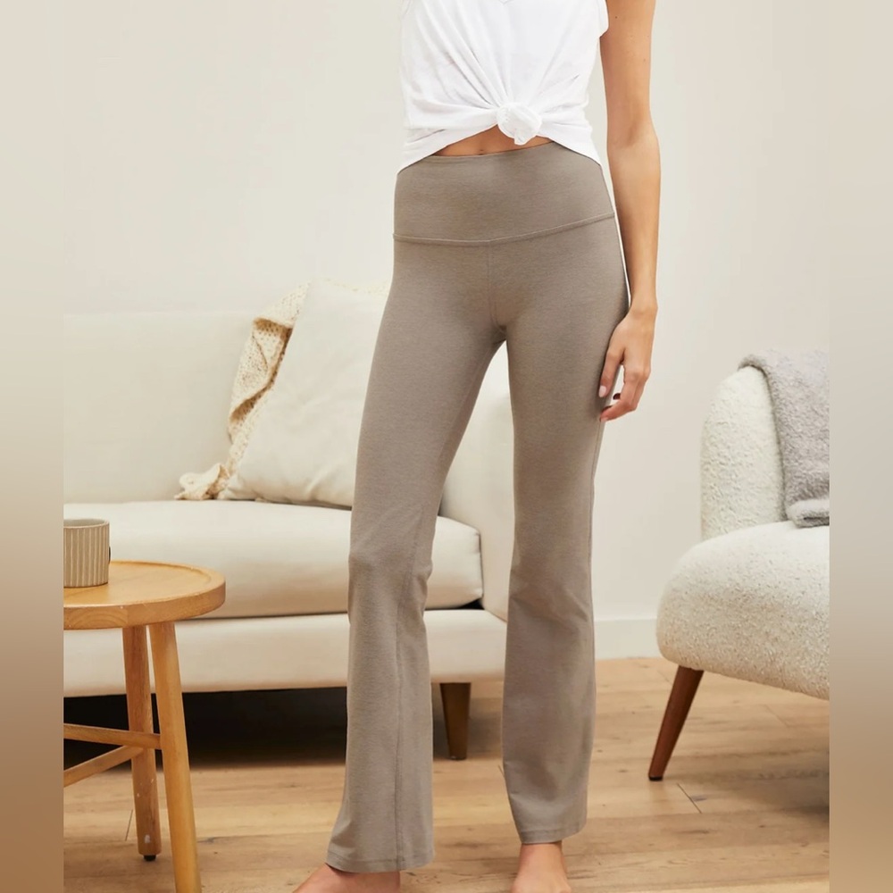 Beyond Yoga Taupe Boot Cut Flare Pants